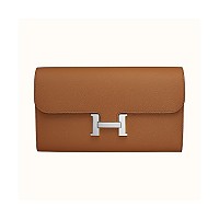 [스페셜오더]HERMES-H063626 에르메스 느와르 앱송 Constance 콘스탄스 실버 하드웨어 롱 월릿