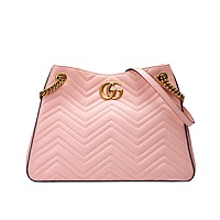 [스페셜오더]GUCCI-453569 5729 구찌 GG 마몽 미디엄 누드 마틀라세 숄더백