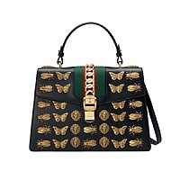 [스페셜오더]GUCCI-431665 1060 구찌 실비 미디엄 블랙 탑 핸들백