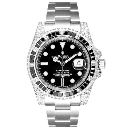 [스페셜오더]ROLEX-롤렉스 서브마리너 데이트 블랙 다이아 904L 스틸 시계 40mm