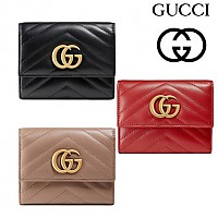 [스페셜오더]GUCCI-474802 1000 구찌 GG 마몽 블랙 마틀라세 쉐브론 2단 지갑