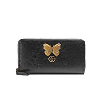 [스페셜오더]GUCCI-499363 5661 구찌 나비 모티브 장식 지퍼 달린 브라이트핑크 장지갑