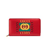 [스페셜오더]GUCCI-496317 8163 구찌 프린트 로고 블랙 지퍼 어라운드 장지갑