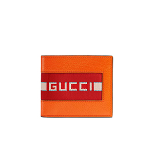 [스페셜오더]GUCCI-408827-7572 구찌 그린/화이트 자카드 스트라이프 오렌지가죽 반지갑