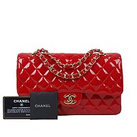 [스페셜오더]CHANEL-A01112 샤넬 블랙 페이던트 골드 클래식 미디엄 더블 플랩백