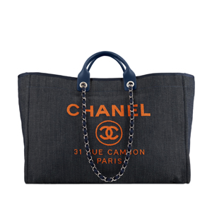 [스페셜오더]CHANEL-A66942 샤넬 데님 카프스킨 실버 메탈 토트 백 블루 오렌지 