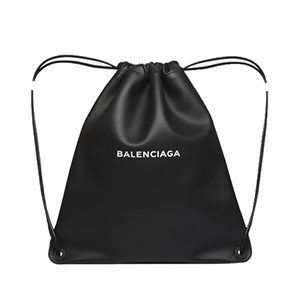 [스페셜오더]BALENCIAGA-504985 발렌시아가 블랙 송아지 가죽 에브리데이 드로우스트링 백팩