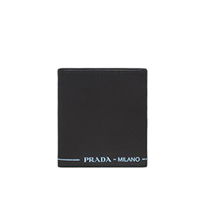 [스페셜오더]PRADA-2MO004 프라다 블랙 송아지 가죽 실크스크린 로고 지갑