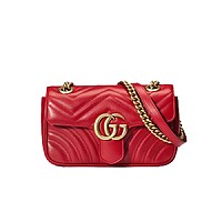 [스페셜오더]GUCCI-446744 9022 구찌 GG 마몽 화이트 미니 숄더백