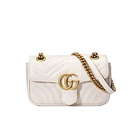 [스페셜오더]GUCCI-446744 9022 구찌 GG 마몽 화이트 미니 숄더백